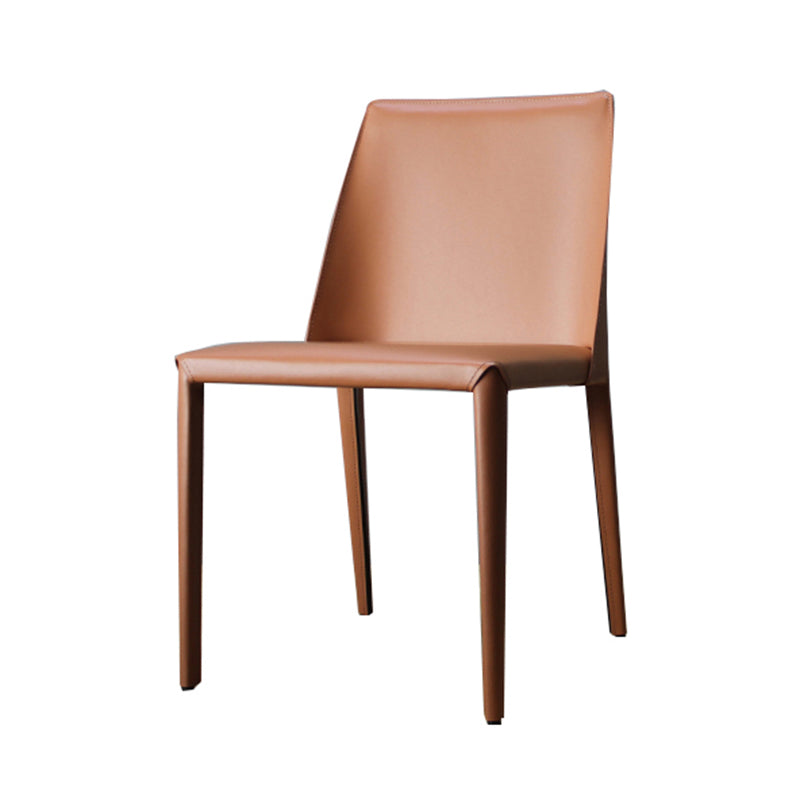 Silla auxiliar Parsons de cuero estilo diseñador con acabado mate (juego de 2)
