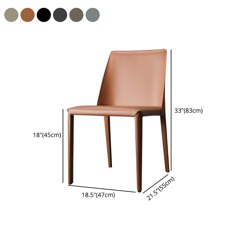 Silla auxiliar Parsons de cuero estilo diseñador con acabado mate (juego de 2)