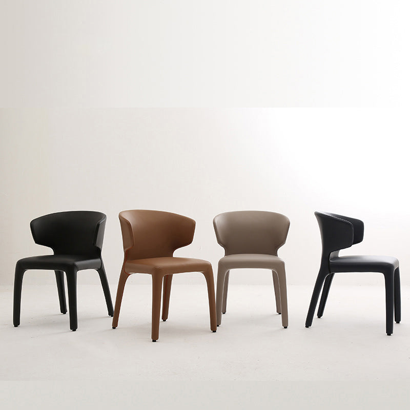 Silla de comedor de metal de cocina de estilo moderno que cena sillas laterales sin brazos con respaldo
