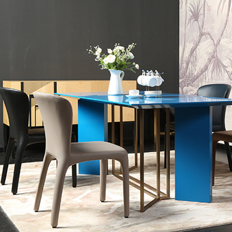 Silla de comedor de metal de cocina de estilo moderno que cena sillas laterales sin brazos con respaldo
