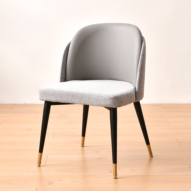 Chaise de salle à manger en métal de Style nordique, chaise d'appoint en tissu rembourrée pour usage domestique
