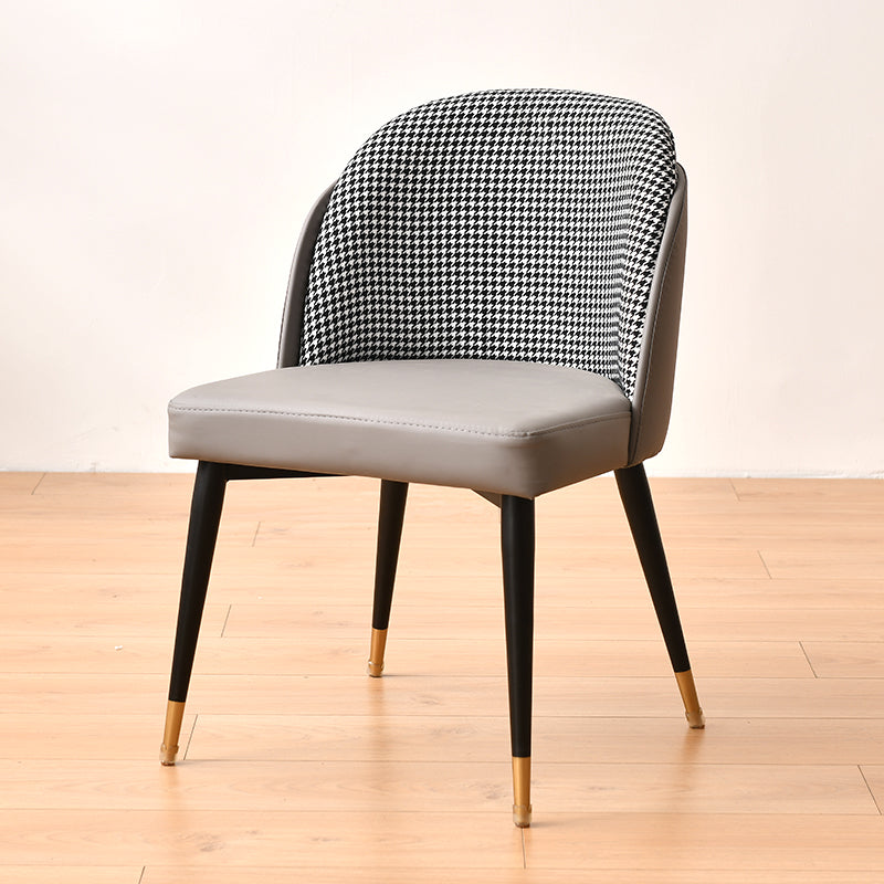 Chaise de salle à manger en métal de Style nordique, chaise d'appoint en tissu rembourrée pour usage domestique