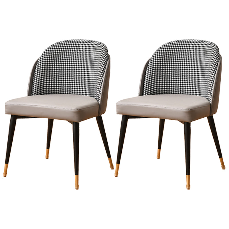 Silla de comedor de metal de estilo nórdico, silla tapizada de comedor de tela para uso doméstico