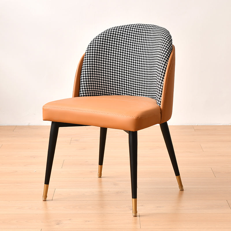Chaise de salle à manger en métal de Style nordique, chaise d'appoint en tissu rembourrée pour usage domestique