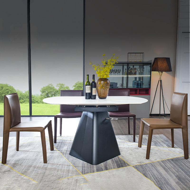 Modern Indoor-Outdoor Dining Room Chairs Dining Armless Leather Chairs (Set of 2)
