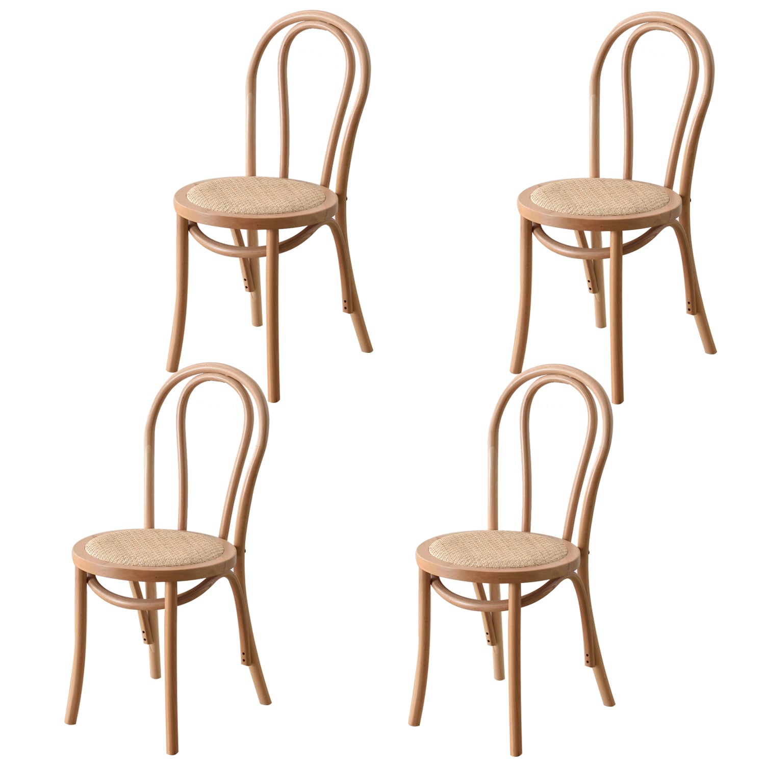 Tropische stijl hout dineren armloze stoel rattan patio eetstoel stoel
