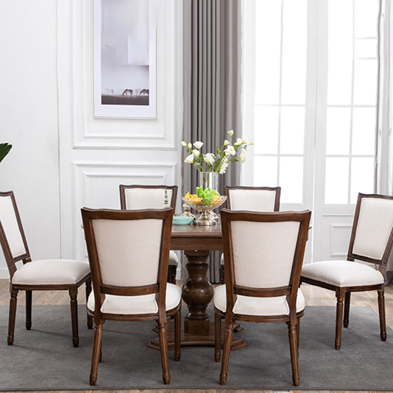 Silla sin brazos de comedor de madera tradicional, silla lateral de comedor con respaldo abierto para uso doméstico