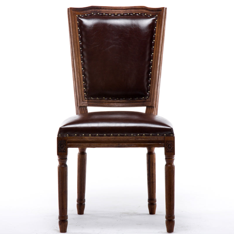 Silla sin brazos de comedor de madera tradicional, silla lateral de comedor con respaldo abierto para uso doméstico