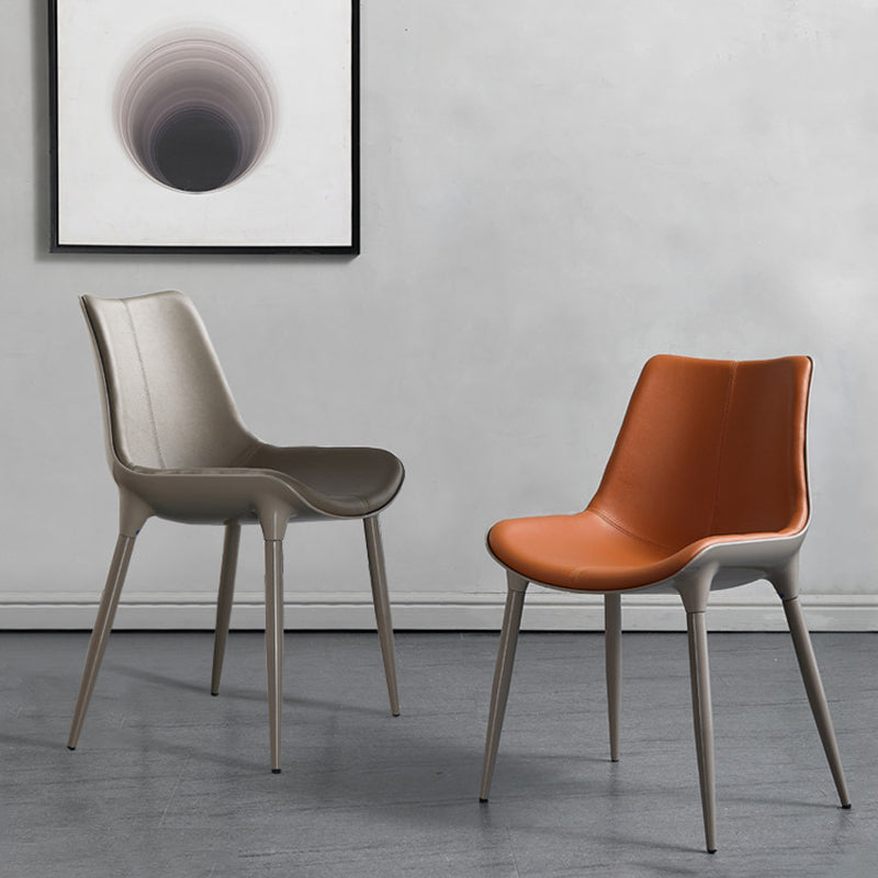 Silla de comedor de metal de cocina de estilo moderno que cena sillas laterales sin brazos