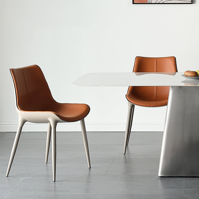Silla de comedor de metal de cocina de estilo moderno que cena sillas laterales sin brazos