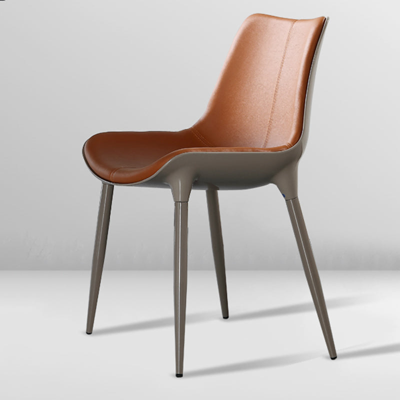 Chaise de salle à manger en métal de cuisine de style contemporain dinant des chaises latérales sans bras