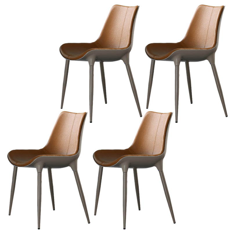 Silla de comedor de metal de cocina de estilo moderno que cena sillas laterales sin brazos