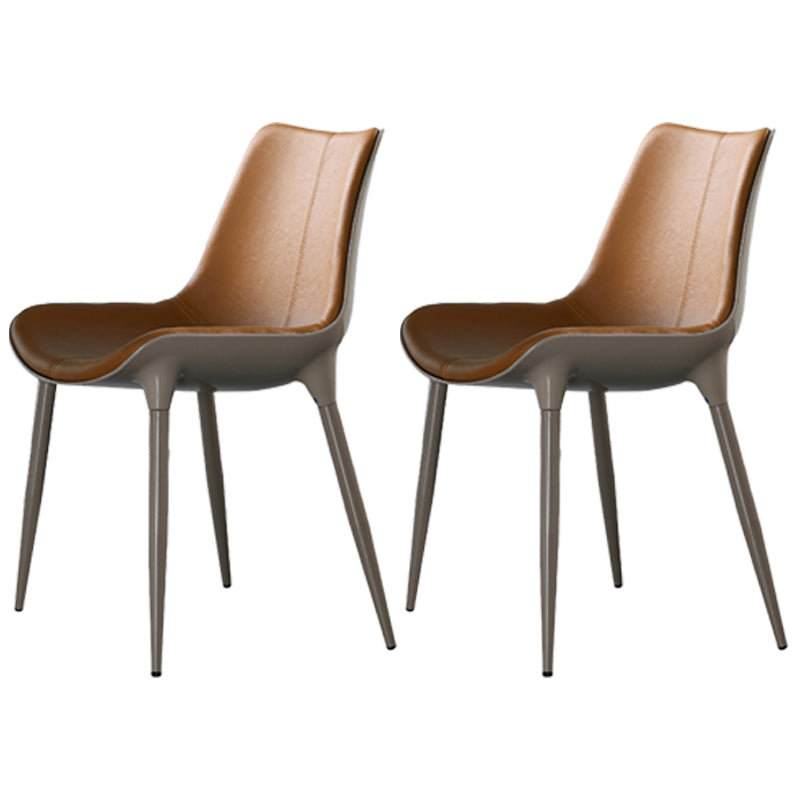 Silla de comedor de metal de cocina de estilo moderno que cena sillas laterales sin brazos