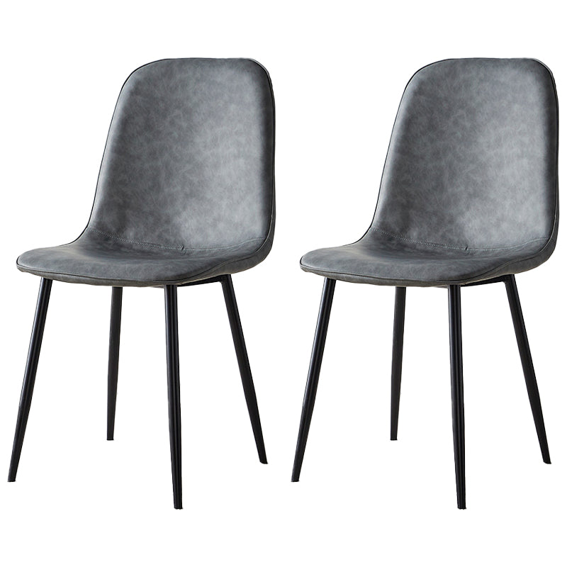 Chaises de salle à manger rembourrées sans accoudoirs Chaises d'appoint avec pieds en métal (Ensemble de 2)