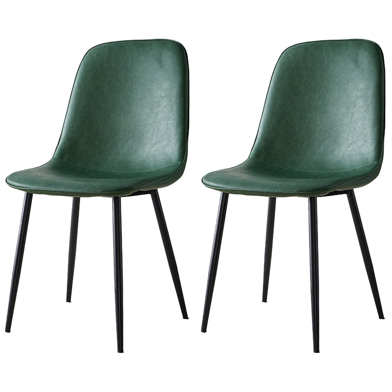 Chaises de salle à manger rembourrées sans accoudoirs Chaises d'appoint avec pieds en métal (Ensemble de 2)