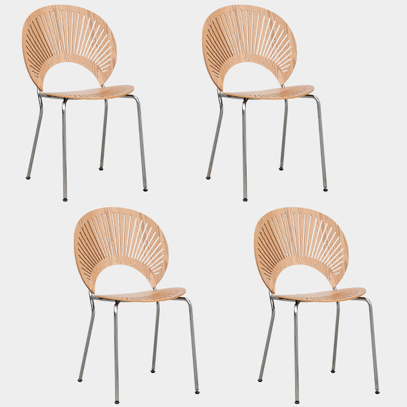 Silla lateral de comedor de estilo industrial, sillas de comedor con respaldo abierto de metal para cocina