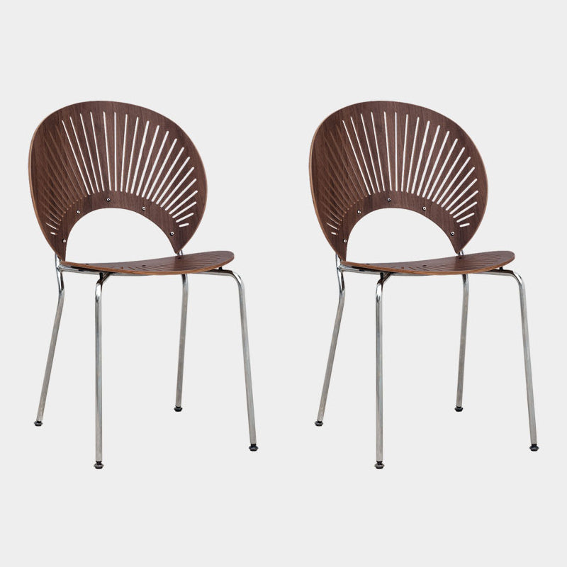 Silla lateral de comedor de estilo industrial, sillas de comedor con respaldo abierto de metal para cocina