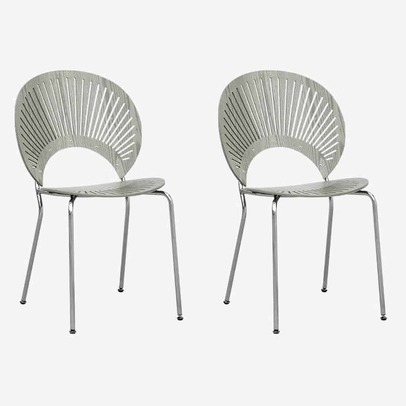 Silla lateral de comedor de estilo industrial, sillas de comedor con respaldo abierto de metal para cocina