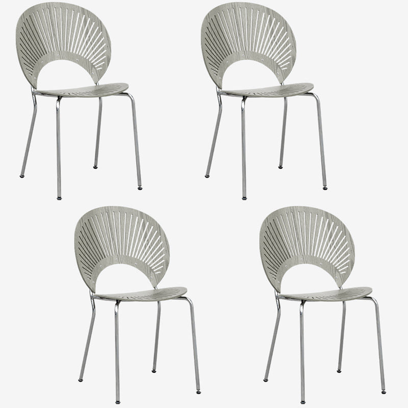 Silla lateral de comedor de estilo industrial, sillas de comedor con respaldo abierto de metal para cocina