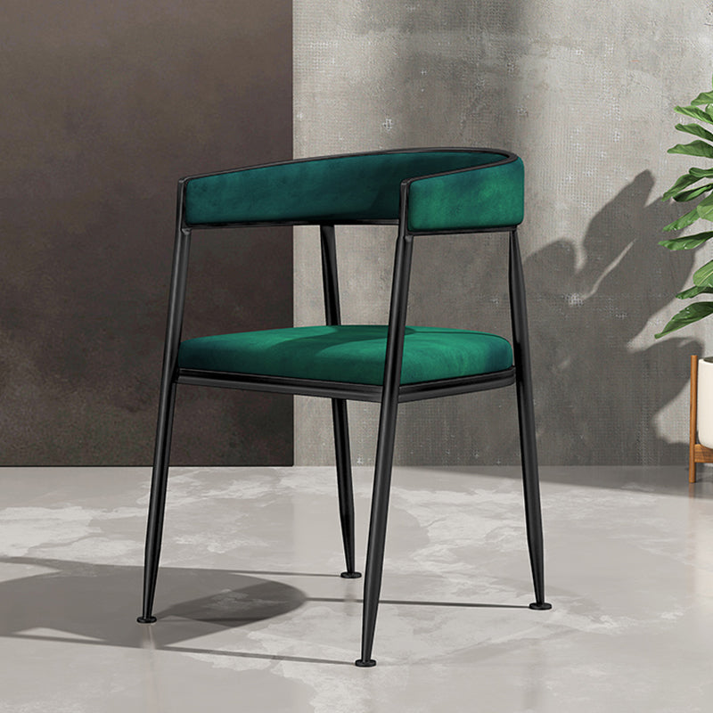 Chaise latérale de salle à manger à dossier ouvert de Style nordique, chaise sans bras en tissu de lin