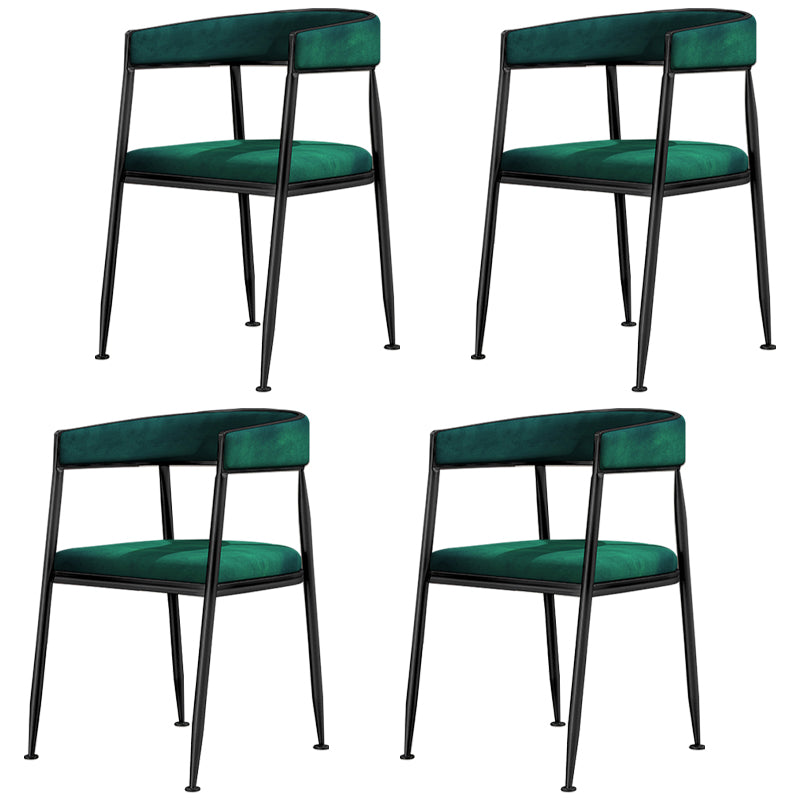Silla lateral de comedor con respaldo abierto de estilo nórdico, tela de lino, silla sin brazos
