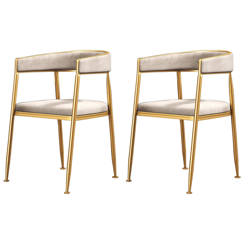 Silla lateral de comedor con respaldo abierto de estilo nórdico, tela de lino, silla sin brazos