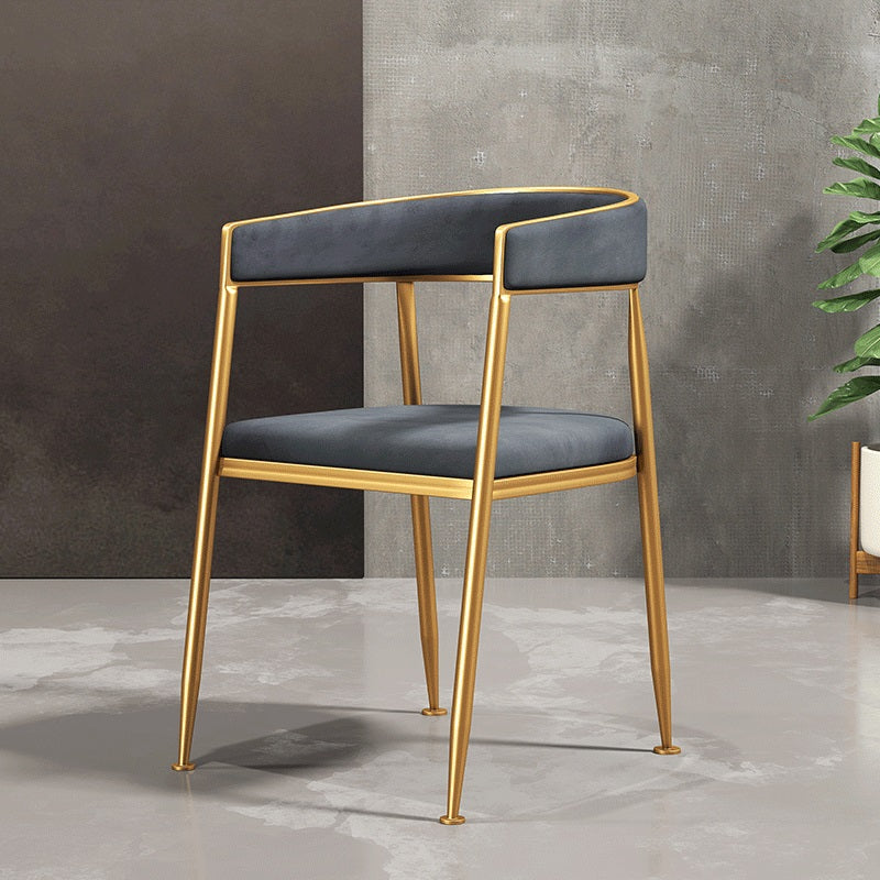Chaise latérale de salle à manger à dossier ouvert de Style nordique, chaise sans bras en tissu de lin