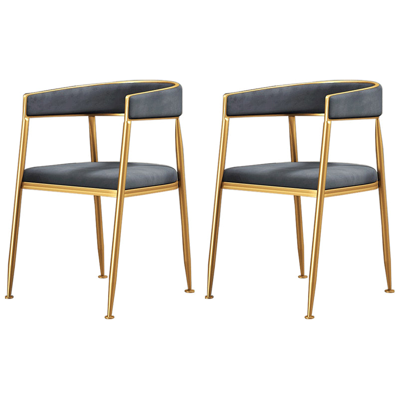 Silla lateral de comedor con respaldo abierto de estilo nórdico, tela de lino, silla sin brazos