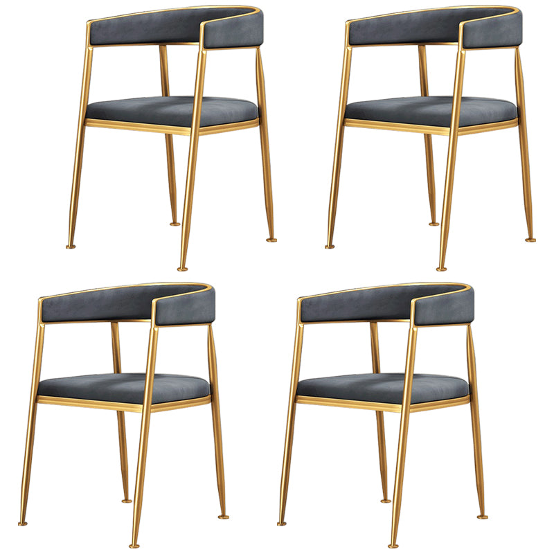 Silla lateral de comedor con respaldo abierto de estilo nórdico, tela de lino, silla sin brazos