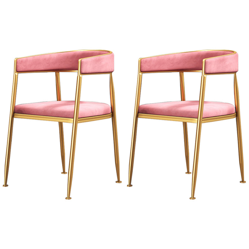 Silla lateral de comedor con respaldo abierto de estilo nórdico, tela de lino, silla sin brazos