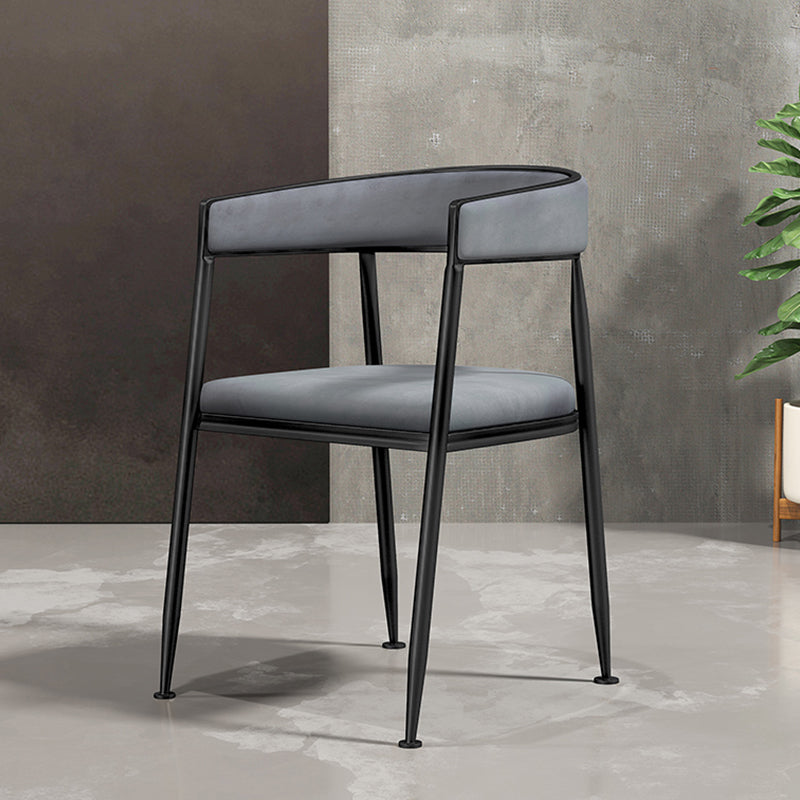 Chaise latérale de salle à manger à dossier ouvert de Style nordique, chaise sans bras en tissu de lin