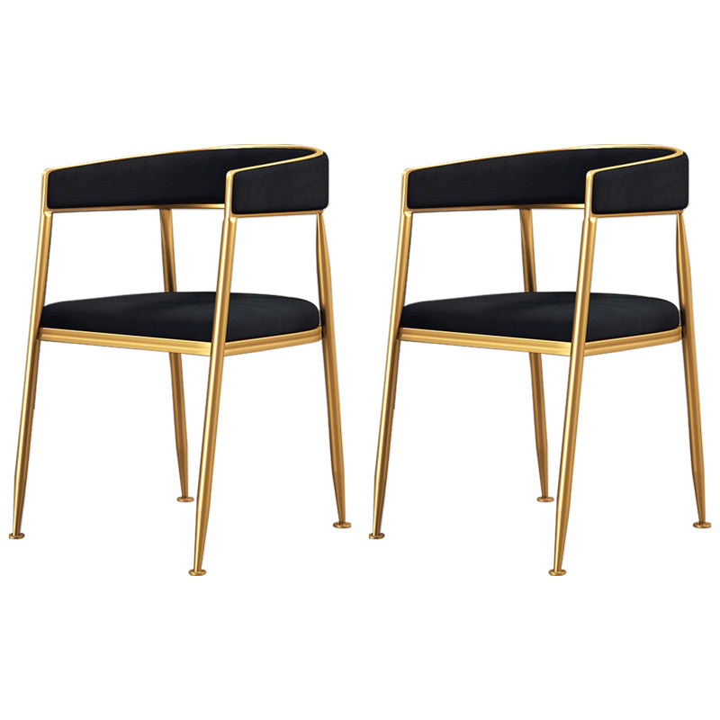 Silla lateral de comedor con respaldo abierto de estilo nórdico, tela de lino, silla sin brazos