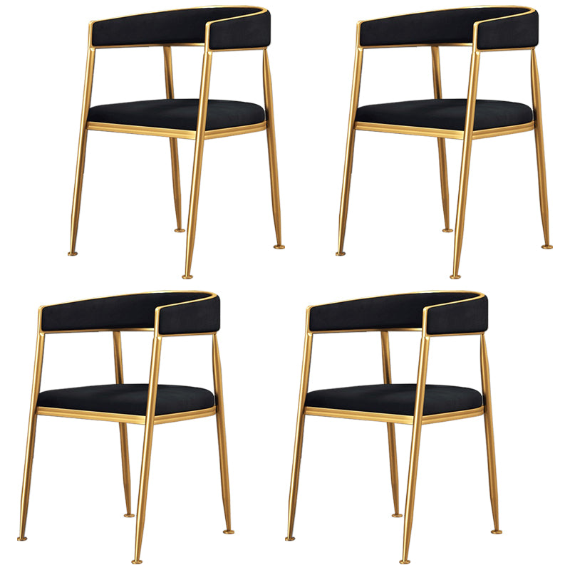 Silla lateral de comedor con respaldo abierto de estilo nórdico, tela de lino, silla sin brazos