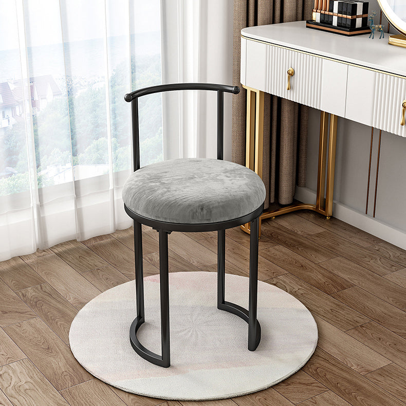 Silla de comedor tapizada de estilo escandinavo, silla lateral de comedor sin brazos con respaldo abierto