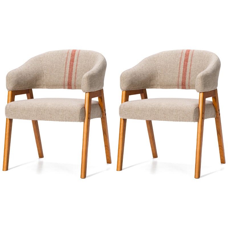 Fauteuil de salle à manger moderne Fauteuil rembourré avec pieds en bois (Ensemble de 2)