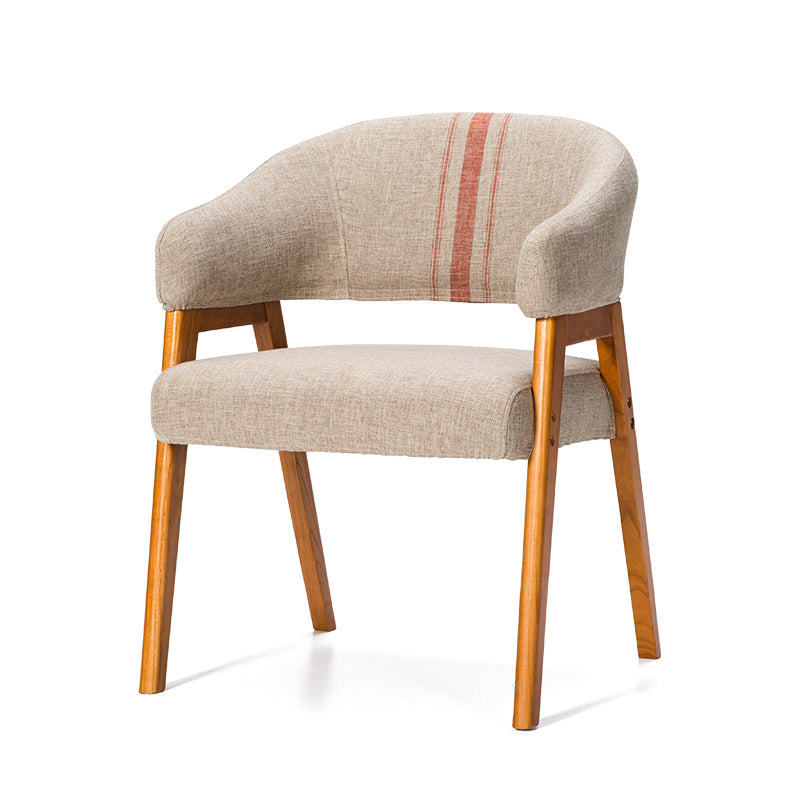 Sillón de comedor moderno tapizado con patas de madera (juego de 2)