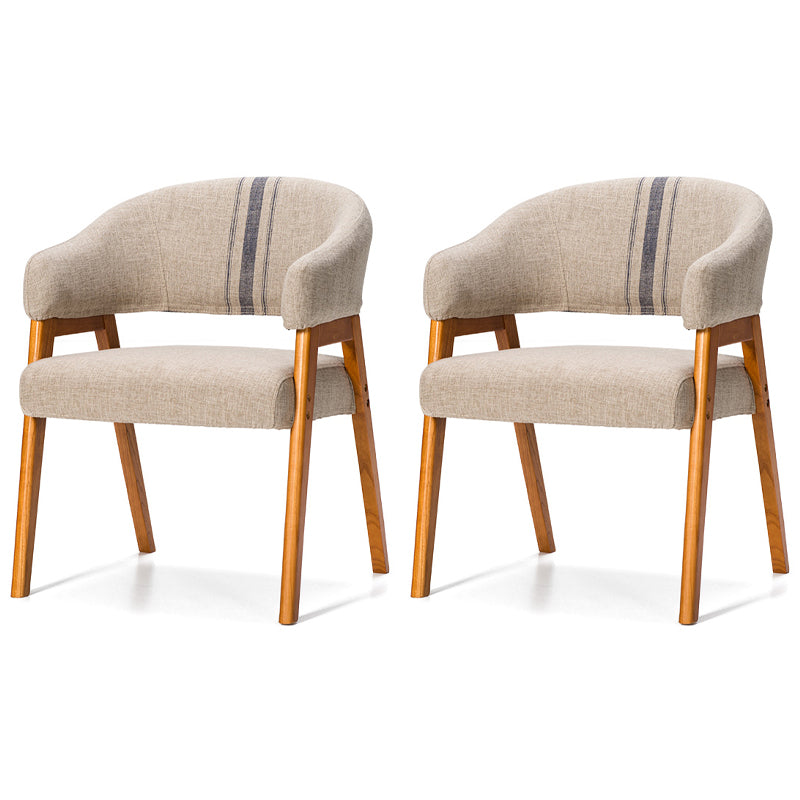 Fauteuil de salle à manger moderne Fauteuil rembourré avec pieds en bois (Ensemble de 2)