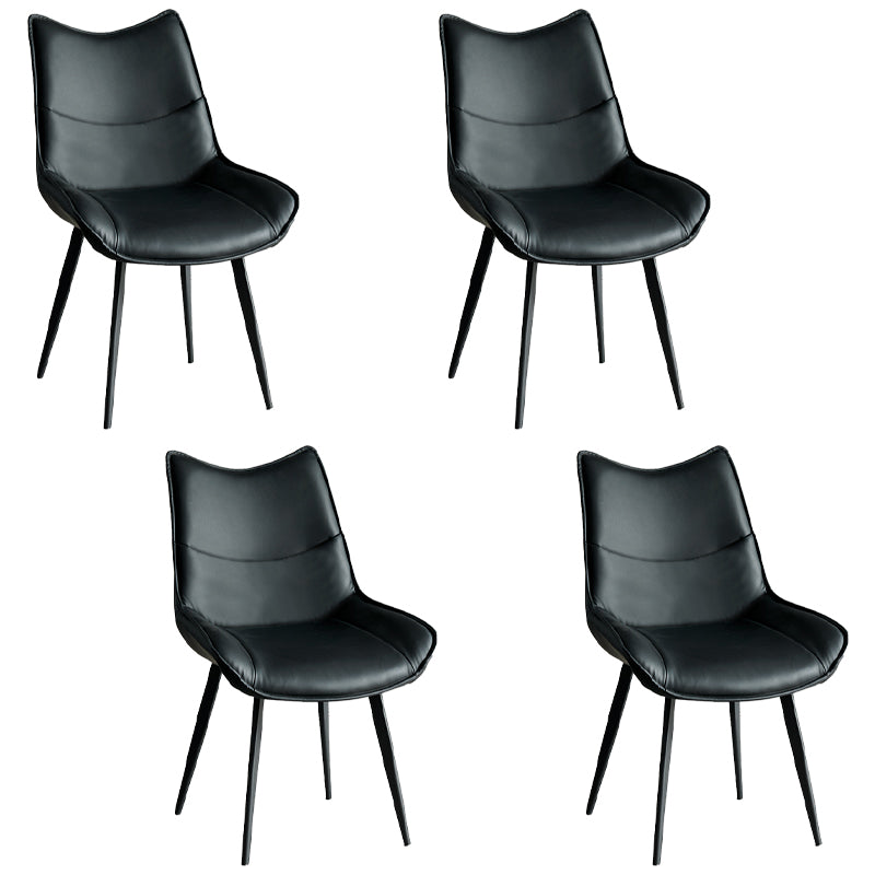 Silla de comedor estilo moderno Sillas laterales sin brazos de cocina con patas de metal
