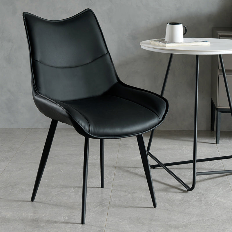 Silla de comedor estilo moderno Sillas laterales sin brazos de cocina con patas de metal