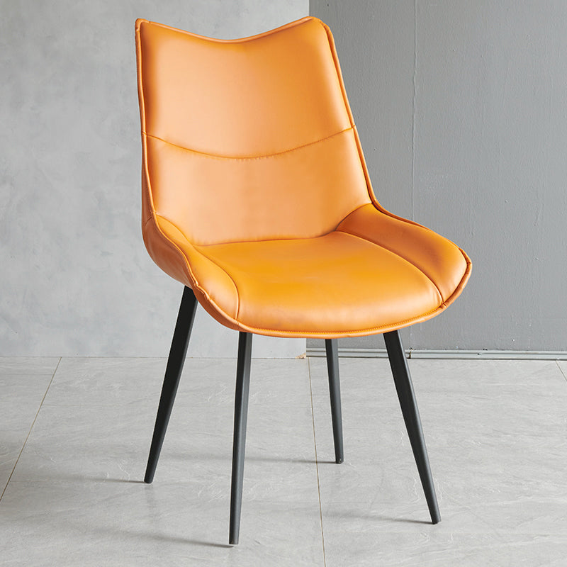Chaise de salle à manger de style contemporain, chaises d'appoint de cuisine sans accoudoirs avec pieds en métal