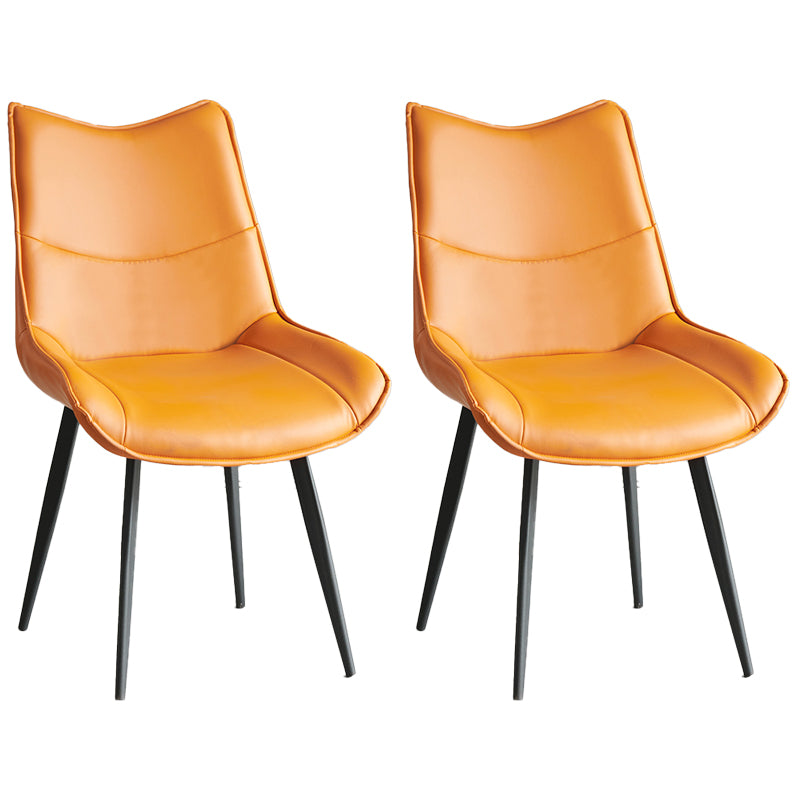 Silla de comedor estilo moderno Sillas laterales sin brazos de cocina con patas de metal