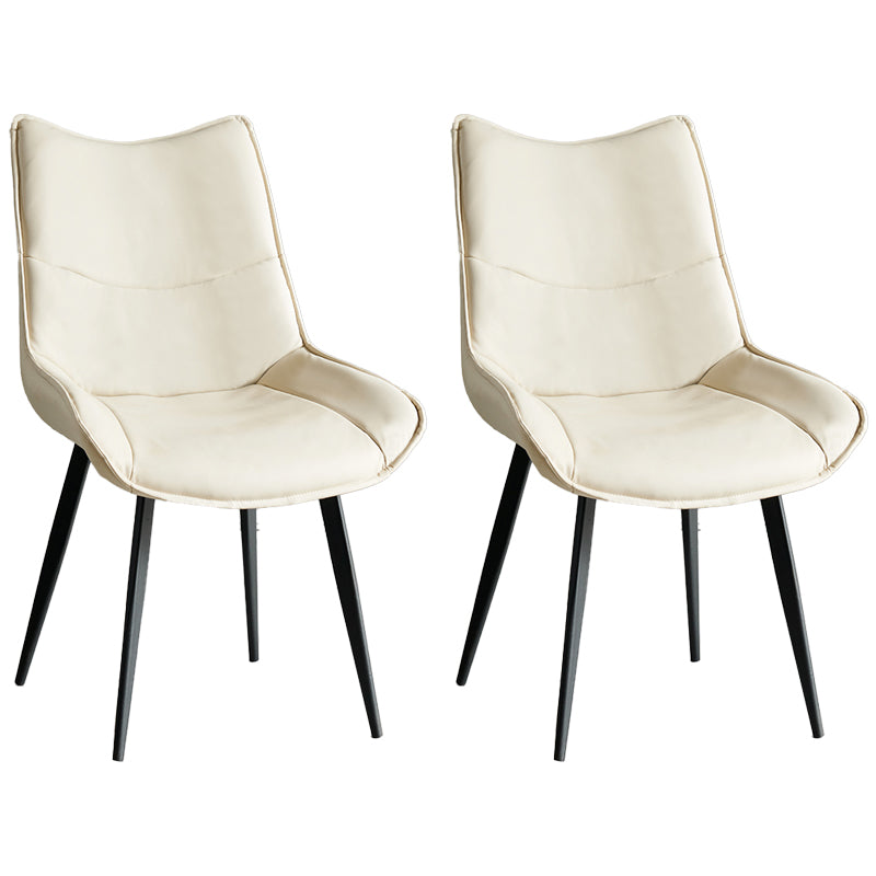 Silla de comedor estilo moderno Sillas laterales sin brazos de cocina con patas de metal
