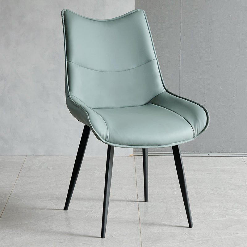 Chaise de salle à manger de style contemporain, chaises d'appoint de cuisine sans accoudoirs avec pieds en métal
