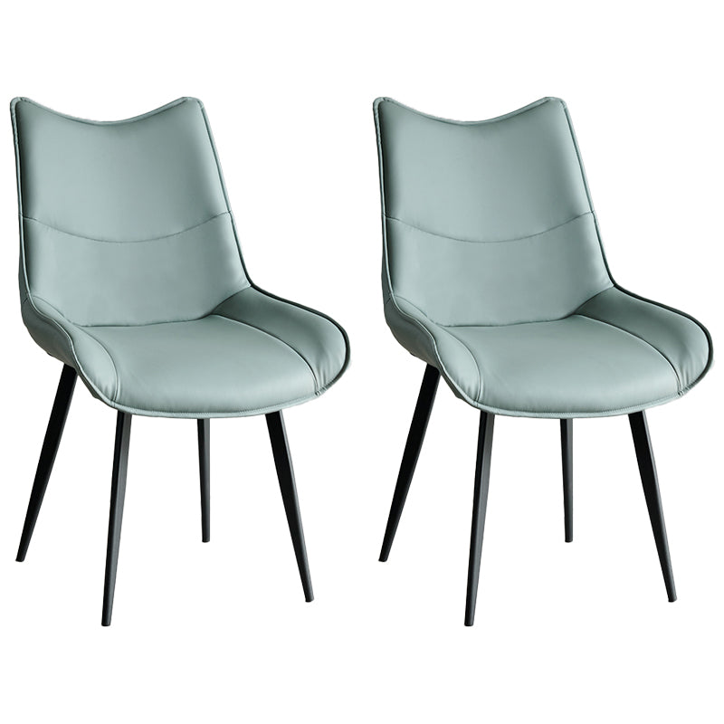 Silla de comedor estilo moderno Sillas laterales sin brazos de cocina con patas de metal
