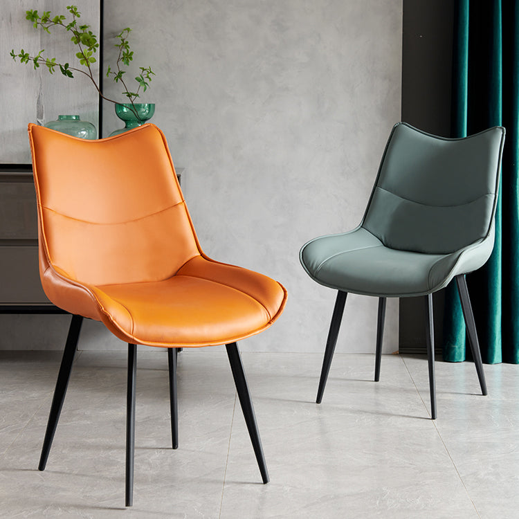Silla de comedor estilo moderno Sillas laterales sin brazos de cocina con patas de metal