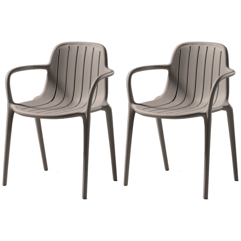 Contemporary Style Dining Chair Kitchen Dining Arm Side Chair with Plastic Legs