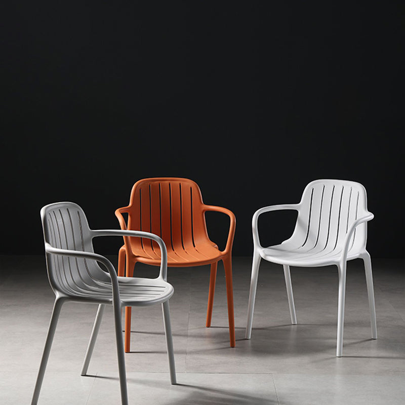 Contemporary Style Dining Chair Kitchen Dining Arm Side Chair with Plastic Legs