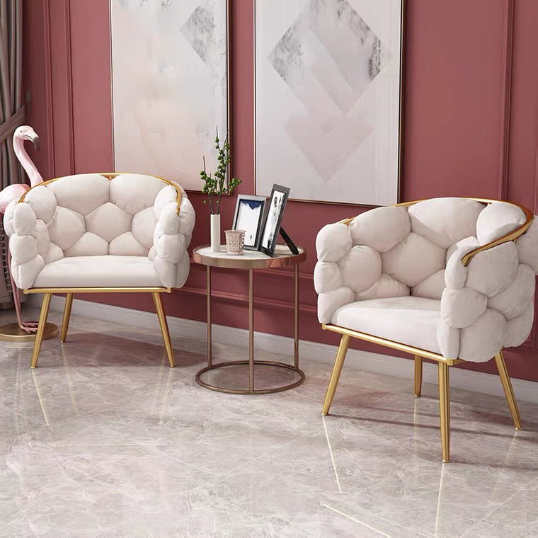 Chaise de salle à manger sans accoudoirs en velours scandinave, chaise simple rembourrée à dossier solide