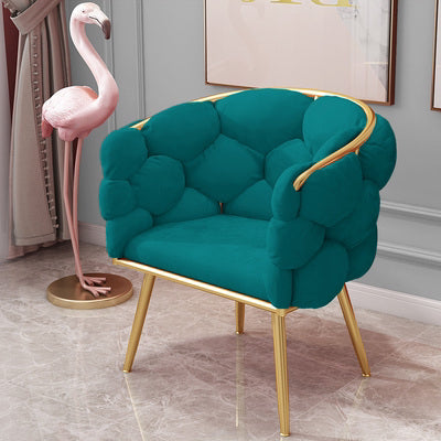 Chaise de salle à manger sans accoudoirs en velours scandinave, chaise simple rembourrée à dossier solide