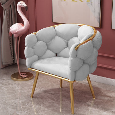 Chaise de salle à manger sans accoudoirs en velours scandinave, chaise simple rembourrée à dossier solide